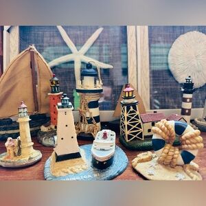 Coastal Lighthouse Figurine Collection - Nautical Decor